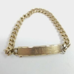 Vintage Speidel KIM ID Name Engraved Chain Bracelet, Gold Tone, Made in USA